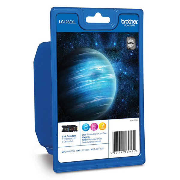 Brother LC-1280XLRBWBP C/M/Y ink cartridge 3-pack (original Brother) LC-1280XLRBWBP 029062 - 1