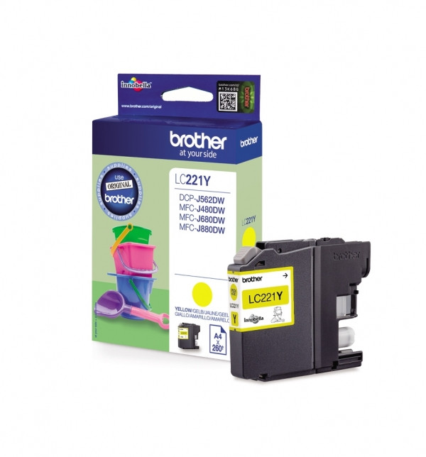 Brother LC-221Y low capacity yellow ink cartridge (original Brother) LC221Y 350012 - 1