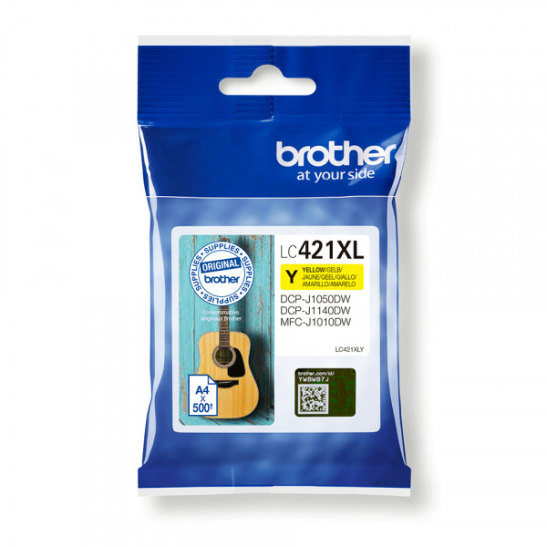 Brother LC-421XLY high capacity yellow ink cartridge (original Brother) LC-421XLY 051300 - 1