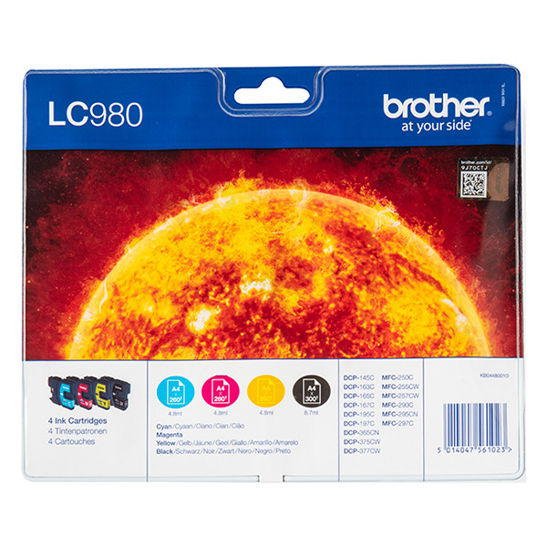 Brother LC-980VALBP BK/C/M/Y ink cartridge 4-pack (original Brother) LC980VALBP 029078 - 1