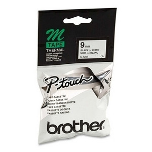 Brother M-K221BZ black on white tape, 9mm (original Brother) MK221BZ 080600 - 1