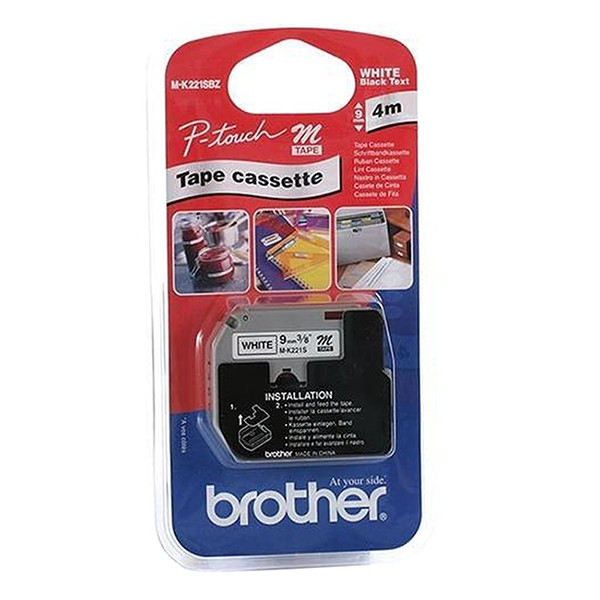 Brother M-K221SBZ black on white non-laminated tape, 9mm (original Brother) MK221SBZ 350560 - 1