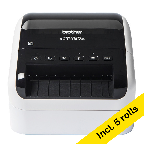 Brother QL-1110NWBc professional label printer with Wi-Fi + 123ink version Brother DK-11241 large white shipping label (5-pack) 833466 - 1