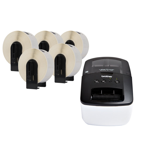 Brother QL-700 label printer + 123ink version Brother DK-11201 standard address labels (5-pack)  089309 - 1