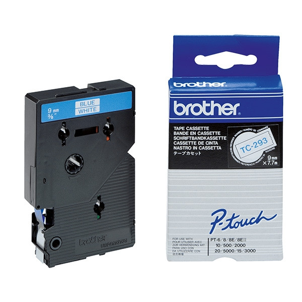 Brother TC-293 white on blue tape, 9mm (original Brother) TC-293 088838 - 1