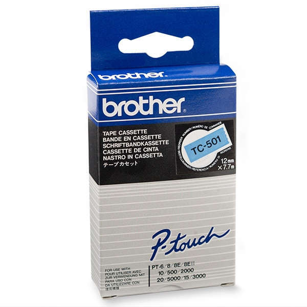 Brother TC-501 black on blue tape, 12mm (original Brother) TC-501 088852 - 1