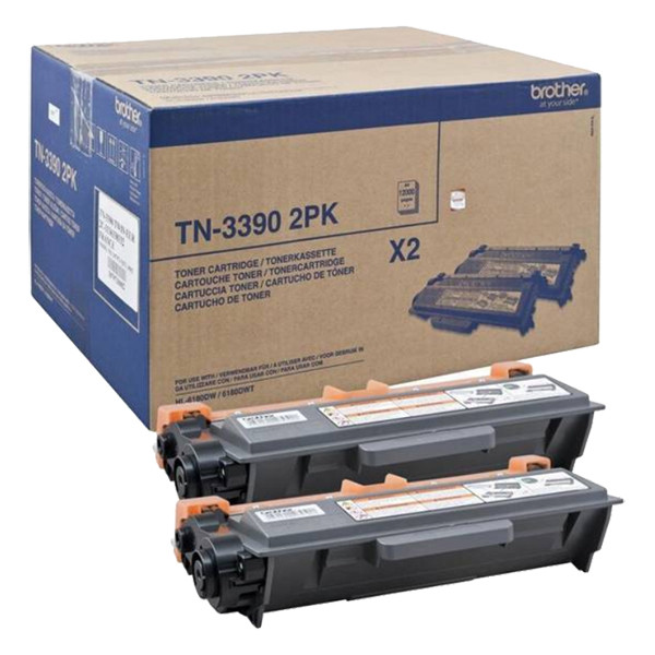 Brother TN-3390BK high-capacity black toner double pack (original Brother) 051256 - 1