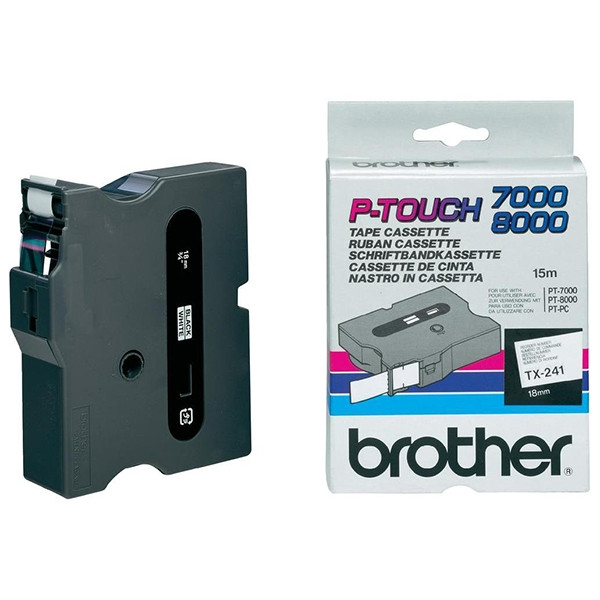 Brother TX-241 black on white tape, 18mm (original Brother) TX241 080322 - 1