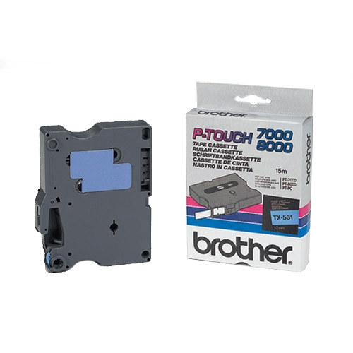 Brother TX-531 black on blue tape, 12mm (original Brother) TX531 080264 - 1