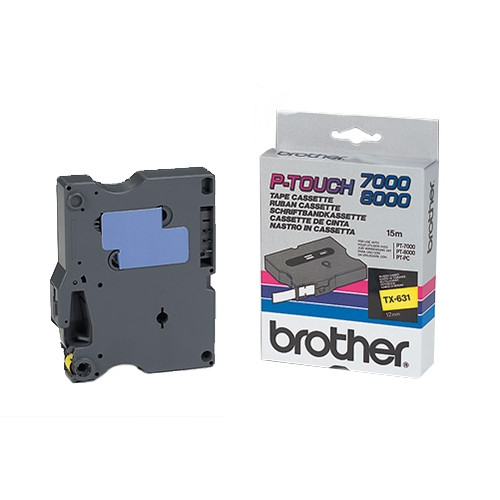Brother TX-631 black on yellow tape, 12mm (original Brother) TX631 080274 - 1