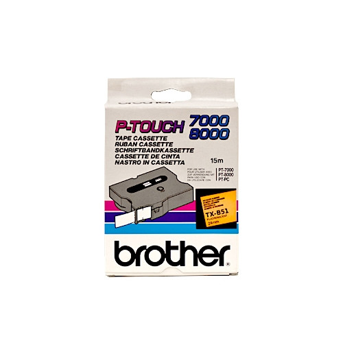 Brother TX-B51 black on fluorescent orange tape, 24mm (original Brother) TXB51 080288 - 1