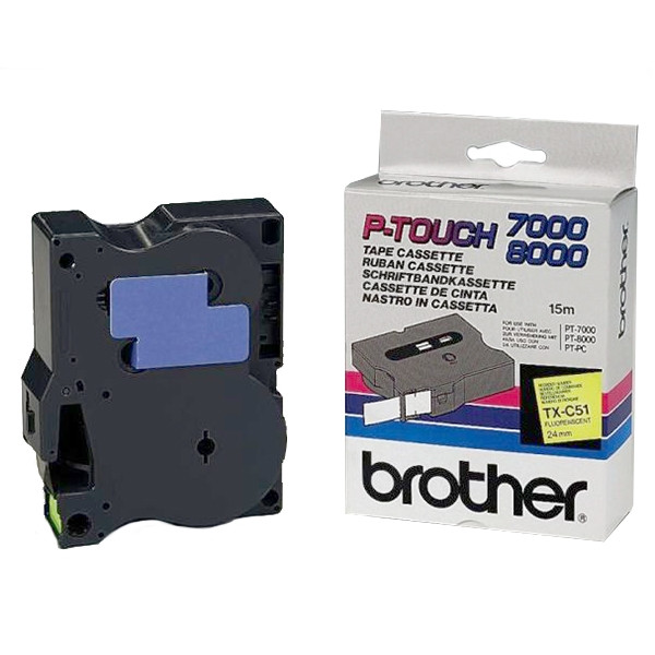 Brother TX-C51 black on fluorescent yellow tape, 24mm (original Brother) TXC51 080292 - 1