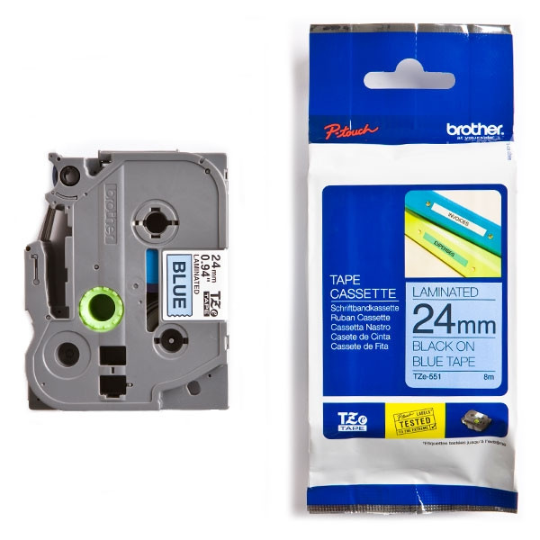 Brother TZe-551 black on blue tape, 24mm (original Brother) TZe551 080484 - 1