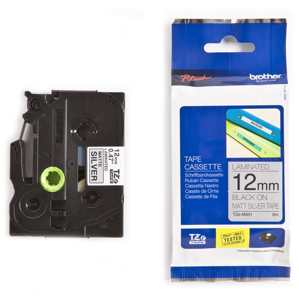Brother TZe-M931 black on matte silver tape, 12mm (original Brother) TZeM931 080382 - 1
