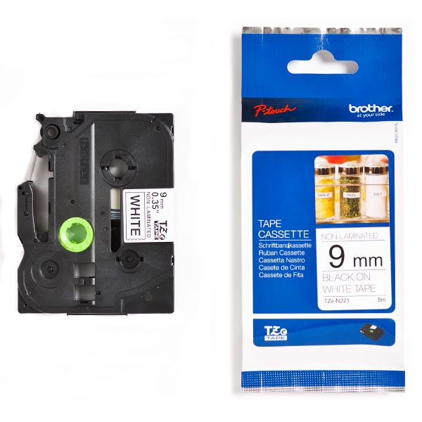 Brother TZe-N221 black on white tape, 9mm (original Brother) TZeN221 080614 - 1