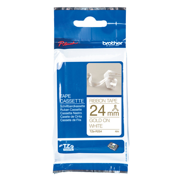 Brother TZe-R254 gold on white tape 24mm (original Brother) TZe-R254 350528 - 1