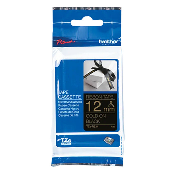 Brother TZe-R334 gold on black tape 12mm (original Brother) TZe-R334 350530 - 1