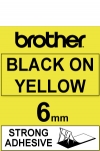Brother TZe-S611 extra adhesive black on yellow tape, 6mm (original Brother) 080680 - 1