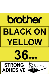 Brother TZe-S661 extra adhesive black on yellow tape, 36mm (original Brother) TZeS661 080690 - 1
