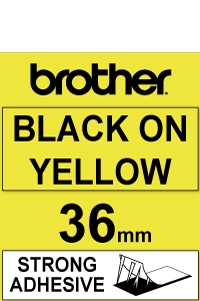 Brother TZe-S661 extra adhesive black on yellow tape, 36mm (original Brother) TZeS661 080690