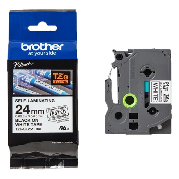 Brother TZe-SL251 black on white self-laminating tape, 24mm (original Brother) TZESL251 080840 - 1
