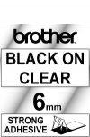Brother TZeS111 extra adhesive black on transparent tape, 6mm (original Brother) 080656 - 1
