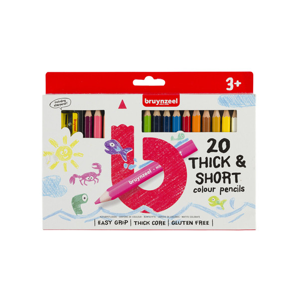 Colouring pencils | Bruynzeel Kids Thick & Short | 20-pack 231003 - 1