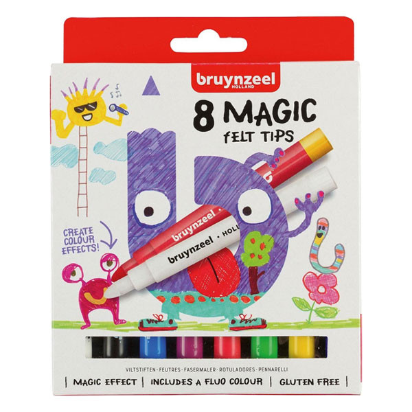 Bruynzeel Kids magic felt tip pens (8-pack) 60126008 231011 - 1