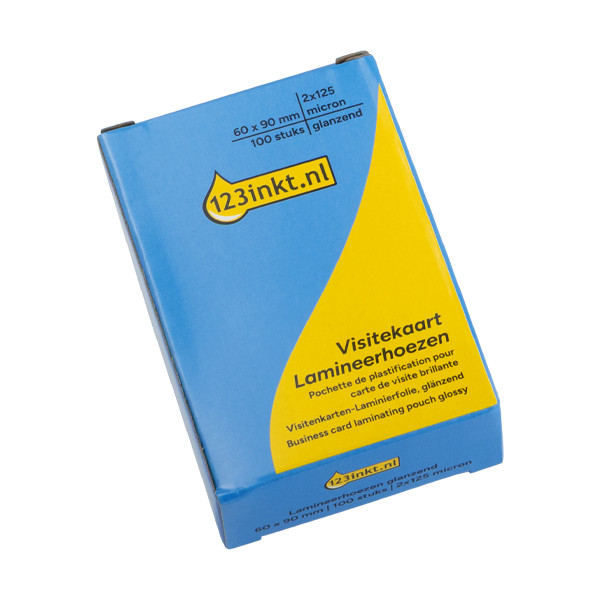 Business card laminating pouch (60mm x 90mm) 125 micron | glossy | 123ink | 100-pack 302893 - 1