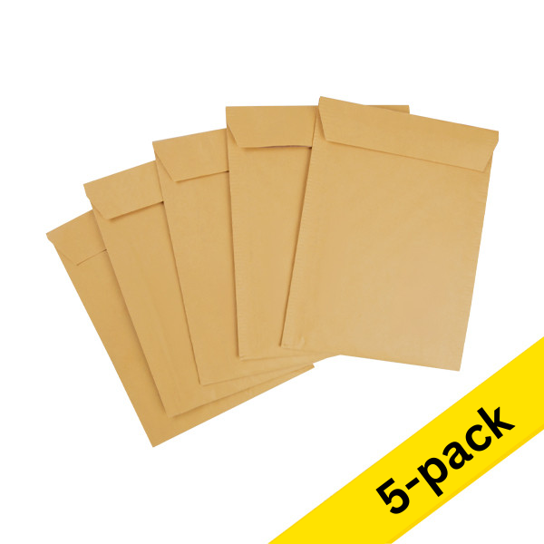 C13 padded envelope 170 x 225mm | brown eco paper self-adhesive | 123ink | 5-pack 390016 - 1