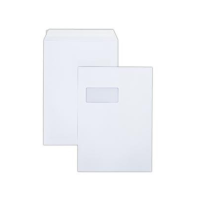 C4 envelope with window on left 229 x 324mm | white peel and seal | Superior | 250-pack 520094