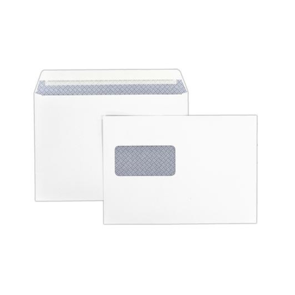C5 envelope with window on left 162 x 229mm | white peel and seal | Kestrel | 1,000-pack 520099 - 1