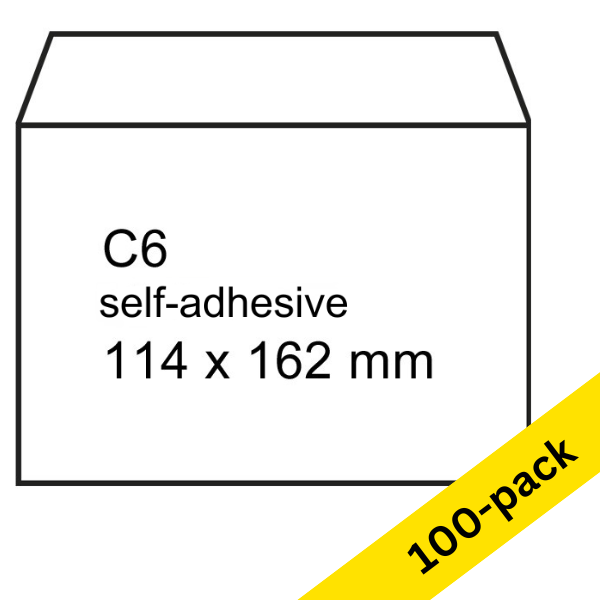 C6 envelope 114 x 162mm | white self-adhesive | 123ink | 100-pack 300903 - 2