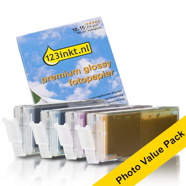 Canon CLI-526 multipack 4 color + paper (123inkt house brand) 651029 - 1