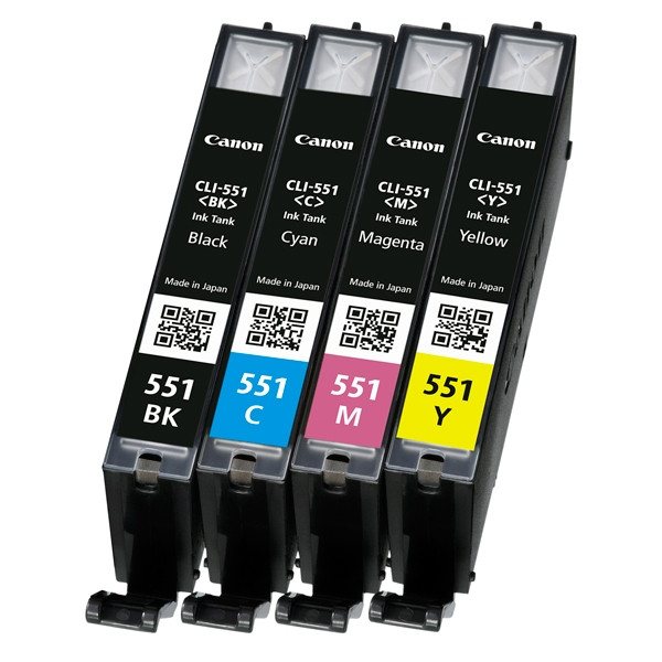 Canon CLI-551 BK/C/M/Y ink cartridge 4-pack (original Canon) 6508B006 6509B009.6509B008 6509B015 6509B016 018844 - 1