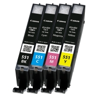 Canon CLI-551 BK/C/M/Y ink cartridge 4-pack (original Canon) 6508B006 6509B009.6509B008 6509B015 6509B016 018844