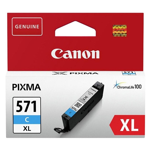 Canon CLI-571C XL high capacity cyan ink cartridge (original Canon) 0332C001 017248 - 1
