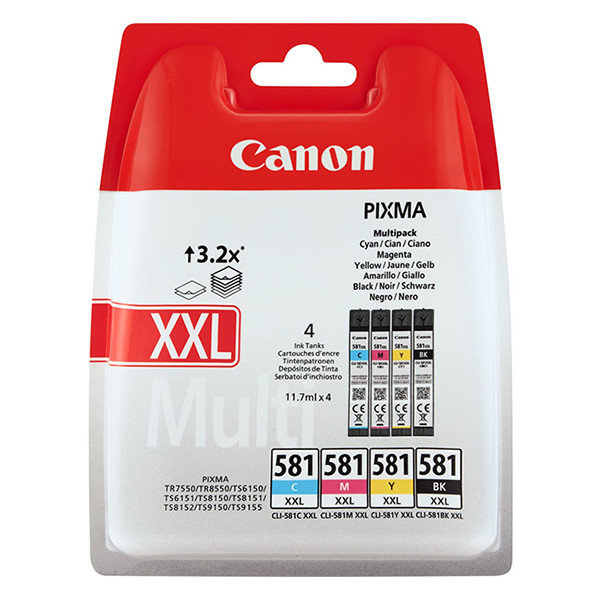 Canon CLI-581XXL BK/C/M/Y ink cartridge 4-pack (original Canon)  010304 - 1