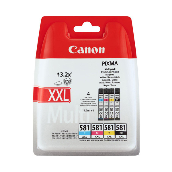 Canon CLI-581XXL BK/C/M/Y ink cartridge 4-pack (original Canon) 1998C004 1998C005 1998C006 1998C007 651002 - 1