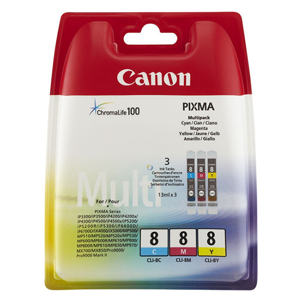 Canon CLI-8 C/M/Y ink cartridge 3-pack (original Canon) 018079 - 1