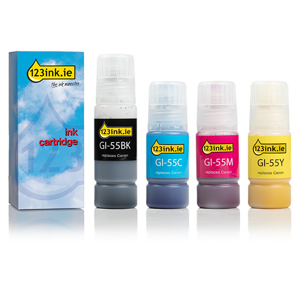 Canon GI-55 BK/C/M/Y ink tank 4-pack (123ink version)  160684 - 1