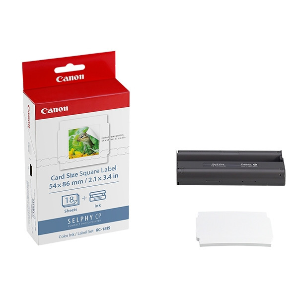 Canon KC-18IS ink cartridge and credit card size paper (original Canon) 7429B001 010152 - 1