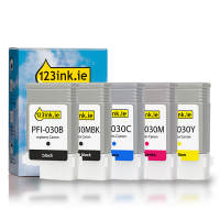 Canon PFI-030 / PFI-031 MBK/BK/C/M/Y ink cartridge 5-pack (123ink version) 130761