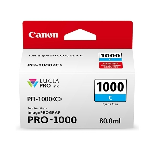 Canon PFI-1000C cyan ink cartridge (original Canon) 0547C001 010128 - 1