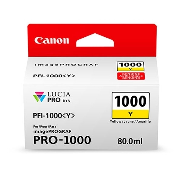 Canon PFI-1000Y yellow ink cartridge (original Canon) 0549C001 010132 - 1