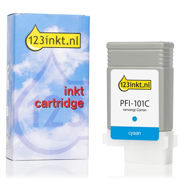 Canon PFI-101C cyan ink cartridge (123ink version) 0884B001C 018255 - 1