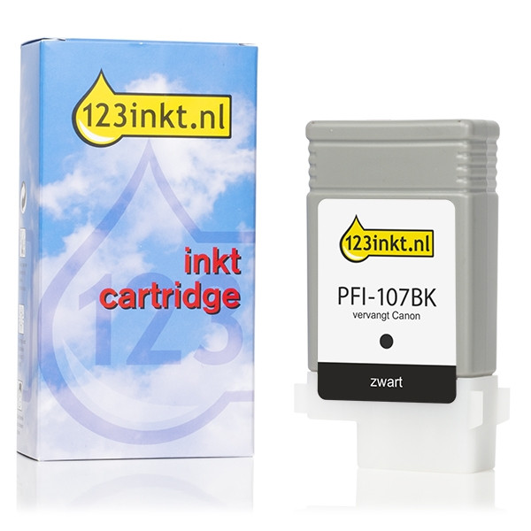 Canon PFI-107BK black ink cartridge (123ink version) 6705B001C 018981 - 1