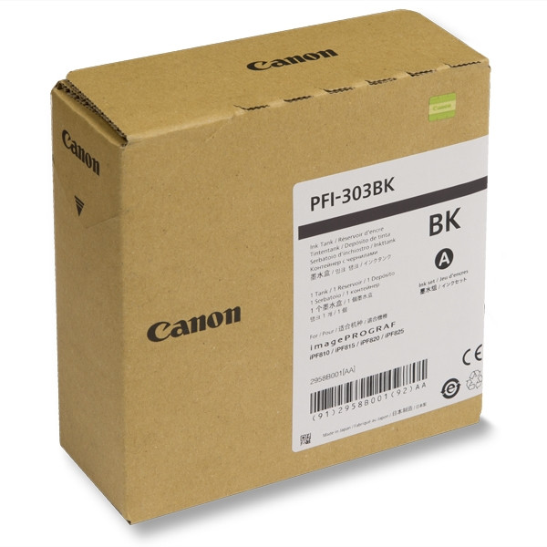 Canon PFI-303BK black ink cartridge (original Canon) 2958B001 018374 - 1