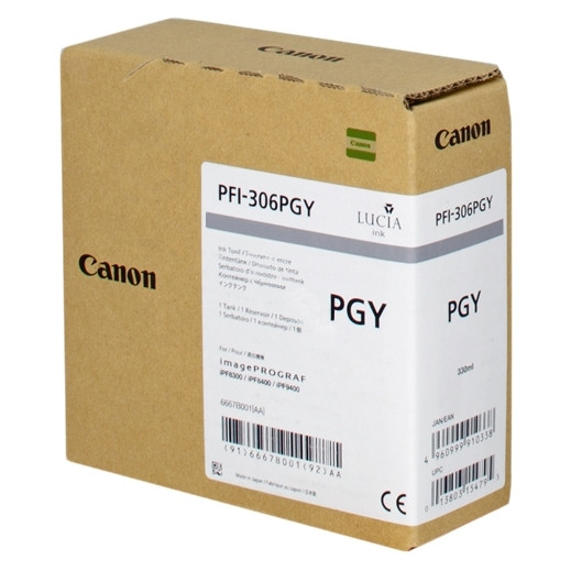 Canon PFI-306PGY photo grey ink cartridge (original) 6667B001 018866 - 1