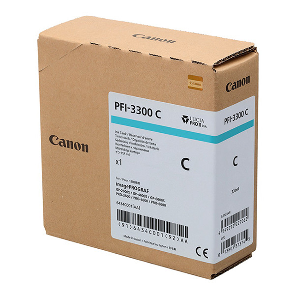 Canon PFI-3300C high-capacity cyan ink cartridge (original Canon) 010560 - 1